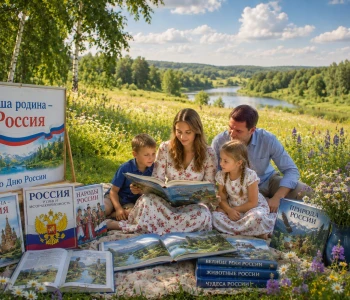 Книжно-иллюстративная выставка «Наша родина – Россия»: ко Дню России